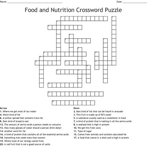 Enter a Crossword Clue. . Nutrition stat crossword